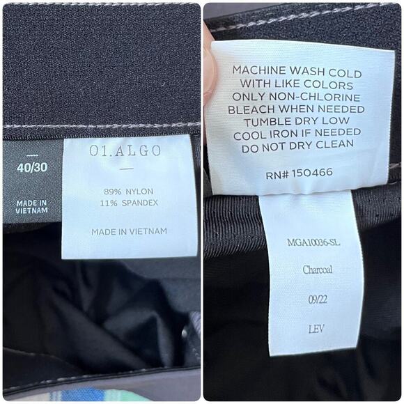 01.Algo Stitch Fix Performance Charcoal Stretch Pant 28in Inseam Tag Size 40x30 - Picture 8 of 10